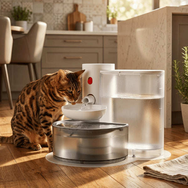 Distributeur eau pour chat assurant hydratation régulière pour chats domestiques