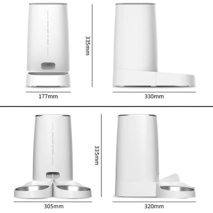 Distributeurs croquettes wifi automatique 1 ou 2 bols inox dimensions CroqLink™