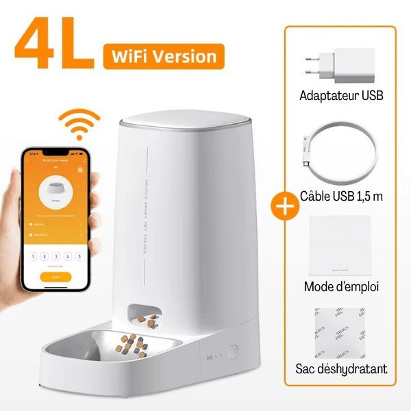 Distributeurs croquettes wifi automatique simple bol 1 chat 4 L CroqLink™