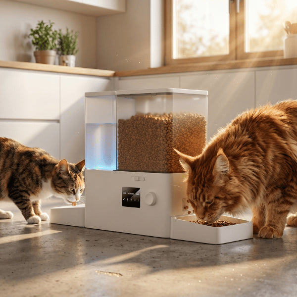 Distributeurs nourriture pour chats offrant autonomie alimentaire et hydratation prolongée
