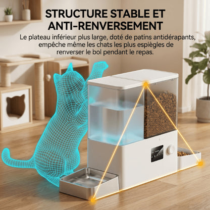 Distributeurs nourriture pour chats avec base stable anti renversement renforcée