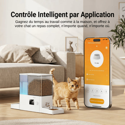Distributeurs nourriture pour chats connectés avec contrôle intelligent à distance