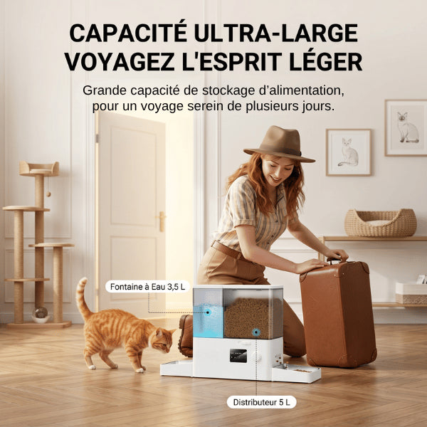 Distributeurs nourriture pour chats grande autonomie idéale voyages et absences