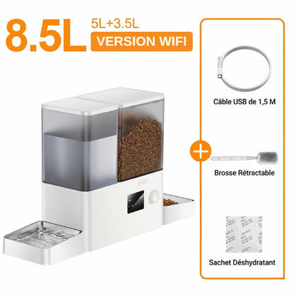 Distributeurs nourriture pour chats connectés WiFi avec contrôle distance mobile intelligent
