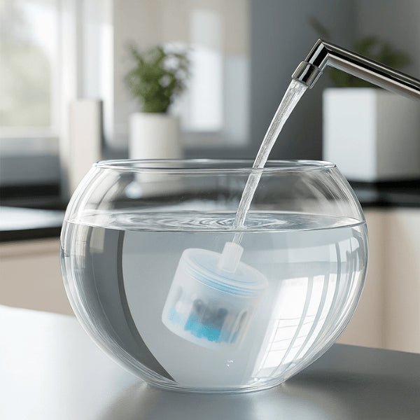 Filtre de pompe fontaine eau chat immergée dans l'eau conseil humidification avant utilisation