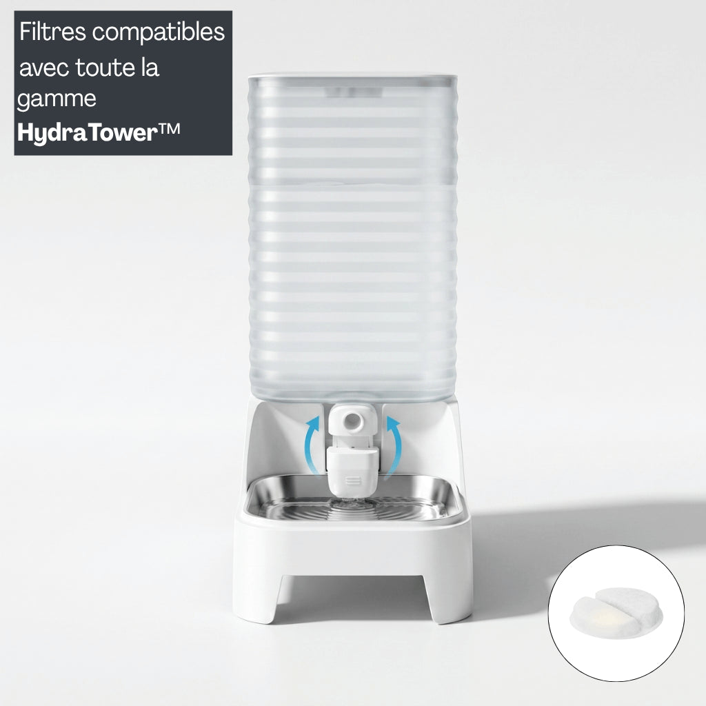 Filtre distributeur eau chat compatible HydraTower pour eau plus pure