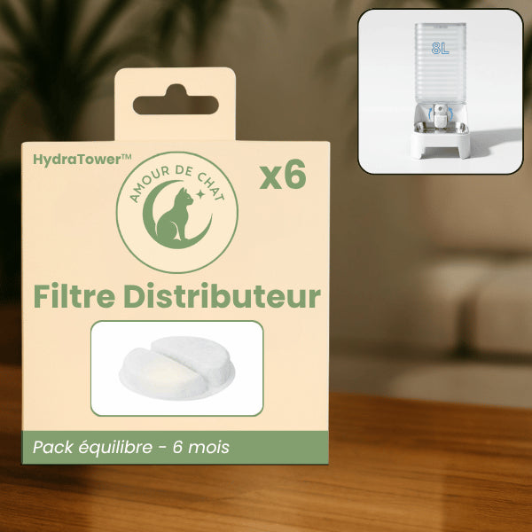 Filtre distributeur eau chat pack équilibre six mois compatible HydraTower