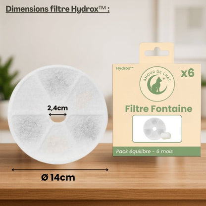 Filtre fontaine a chat dimensions pack économique pour fontaine inox Hydrox™