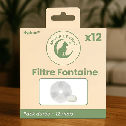 Filtre fontaine a chat pack durée 12 mois par 12 pour fontaine inox Hydrox™