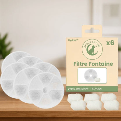 Filtre fontaine a chat pour 6 mois pack équilibre pour fontaine inox Hydrox™