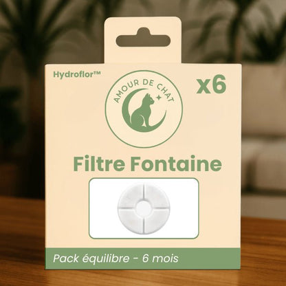 Filtre fontaine à eau chat pour 6 mois pack équilibre par 6 pour fontaine automatique Hydroflor™