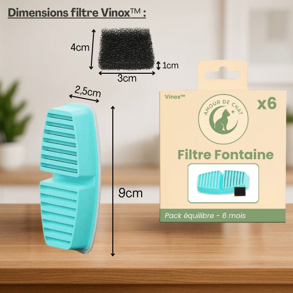 Filtre fontaine a eau pour chat dimensions pack équilibre pour fontaine inox vinox™