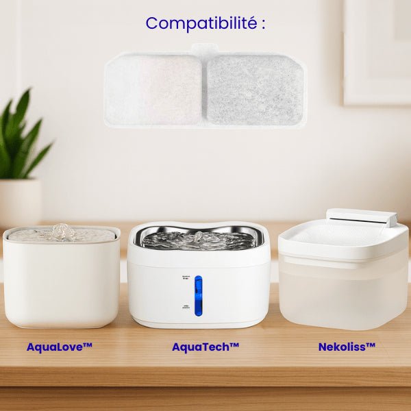 Filtre fontaine chat compatible eau douce pure pour distributeur AquaLove™ AquaTech™ Nekoliss™