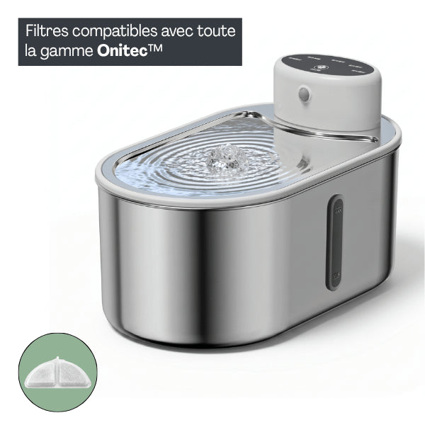 Filtre fontaine chat compatible fontaine sans fil inox Onitec™ pour eau claire