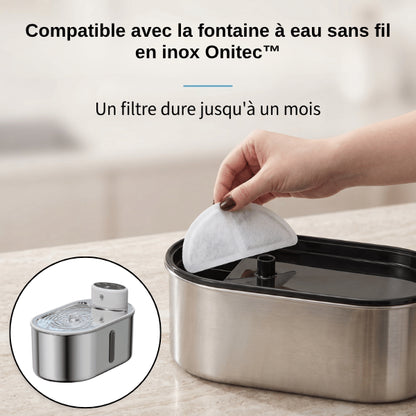 Filtre fontaine chat facile à installer sous couvercle de filtration