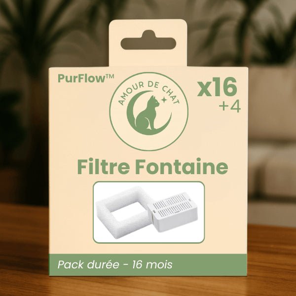 Pack de filtres pour fontaine à eau chat assurant filtration durable de 16 mois