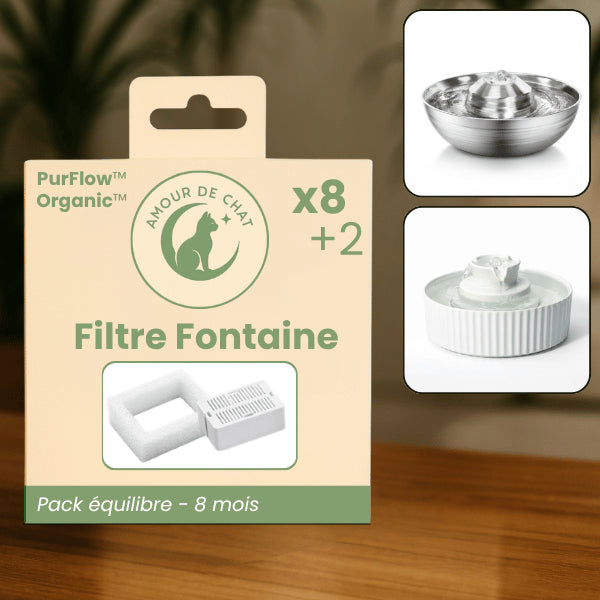 Filtre fontaine chat pack équilibre huit mois eau propre quotidienne compatible fontaines inox et céramique