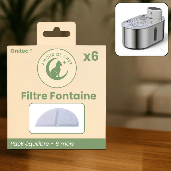 Filtre fontaine chat recharge eau claire  pour fontaine à eau chat sans fil inox Onitec™