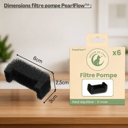 Filtre fontaine eau chat dimensions et pack équilibre 6 mois pour fontaine PearlFlow™