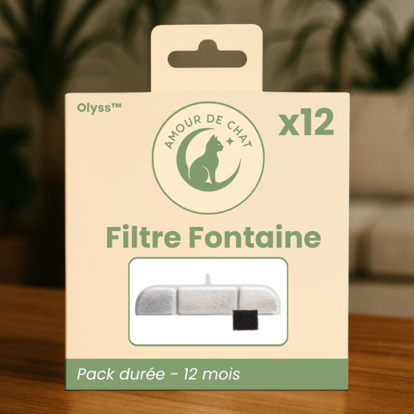 Filtre fontaine eau chats durée 12 mois pack durée par 12 pour fontaine sans fil Olyss™