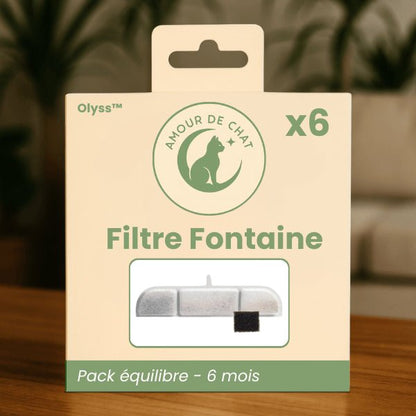Filtre fontaine eau chats durée 6 mois pack équilibre par 6 pour fontaine sans fil Olyss™
