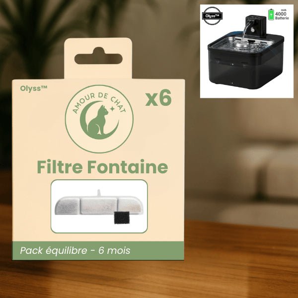 Filtre fontaine eau chats pack complet compatible fontaine sans fil Olyss™