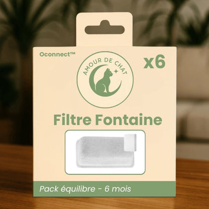 Filtre fontaine pour chat durée 6 mois pack équilibre par 6 eau naturelle fontaine inox Oconnect™