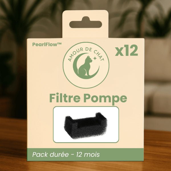 Filtre pompe fontaine eau chat pour 12 mois pack durée par 12 pour fontaine PearlFlow™