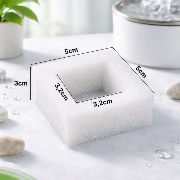 Dimensions du filtre pour pompe de fontaine à eau pour chat