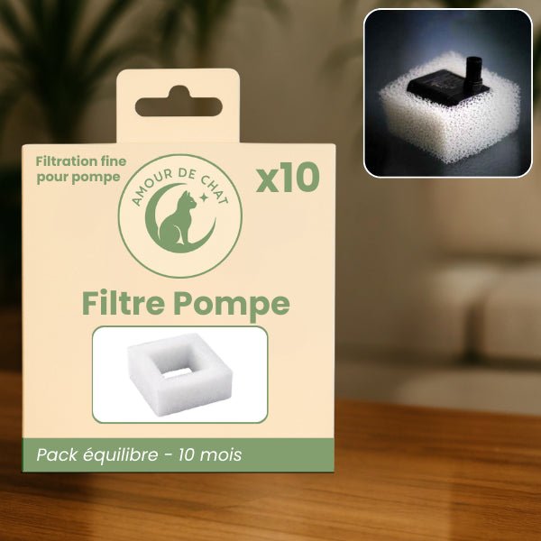 Pack équilibre de 10 filtres pour pompe fontaine à eau chat