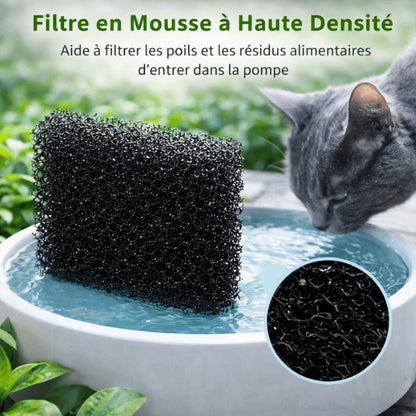 Filtre pompe fontaine chat en mousse haute densité pour bloquer poils et résidus