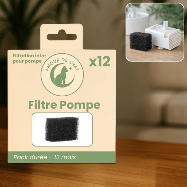 Filtre pompe fontaine chat en mousse haute densité pack 12 pour filtration efficace de l’eau