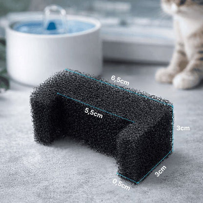 Filtre pour pompe fontaine à eau chat en mousse avec dimensions détaillées pour compatibilité parfaite