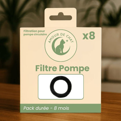Pack de filtres pour pompe fontaine chat x8 pour filtration de l'eau 8 mois