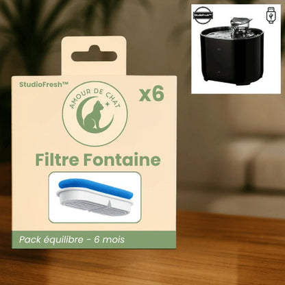 Filtres fontaine chat eau douce pure meilleure hydratation pack complet pour fontaine design Studiofresh™