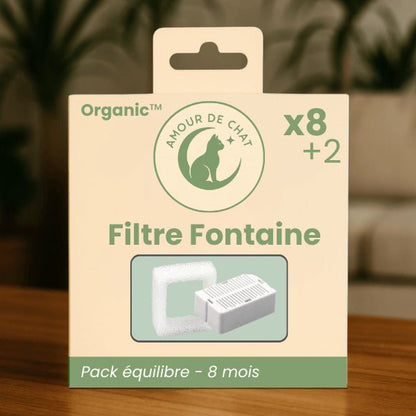 Pack de filtres de remplacement équilibre économique x8 pour fontaine à eau chat céramique Organic™
