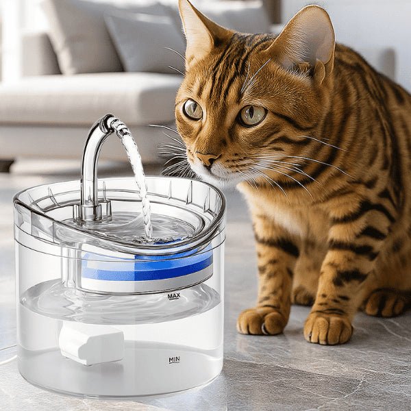 Fontaine à chat bengal pour boire davantage robinet stimulant eau source filtrée Crystalis™