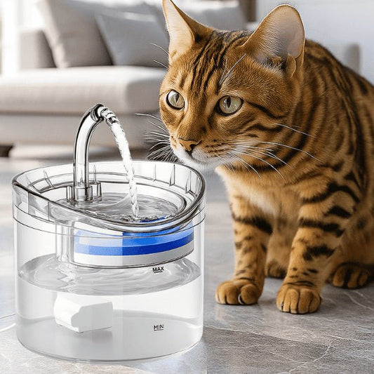 Fontaine à chat bengal pour boire davantage robinet stimulant eau source filtrée Crystalis™