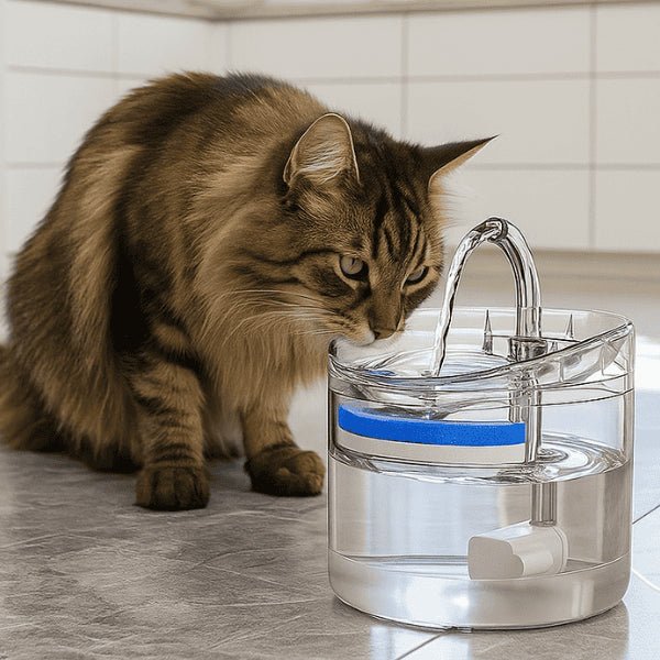 Fontaine à chat maine coon boit robinet automatique eau filtrée Crystalis™