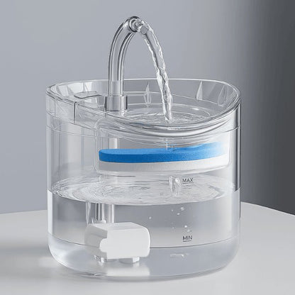 Fontaine à chat robinet filtrante transparente eau source fraîche et pure Crystalis™