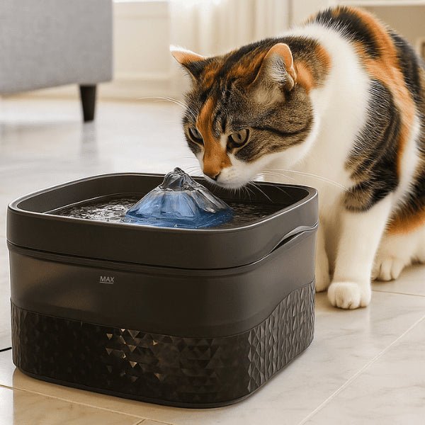 Fontaine a chat très grande capacité 9 L design noir silencieuse félin boit dans Royalis™