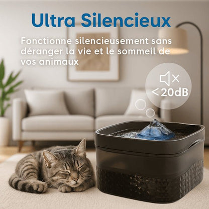 Fontaine a chat ultra silencieuse calme garantit design noir compact Royalis™