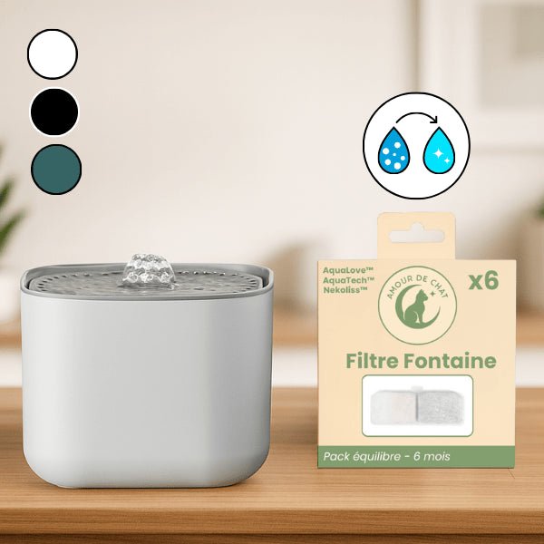 Fontaine a eau chat automatique 3 couleurs ou pack filtre fontaine chat AquaLove™