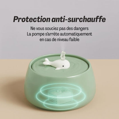 Fontaine à eau chat céramique avec protection pompe anti surchauffe NaturaFresh™