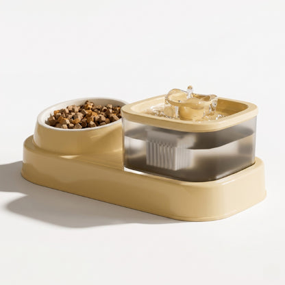 Fontaine à eau chat et gamelle nourriture pour hydrater et nourrir en un seul accessoire chat