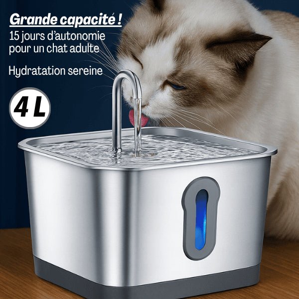 Fontaine à eau chat grande capacité 4 litres sans fil connectée félin boit robinet Oconnect™