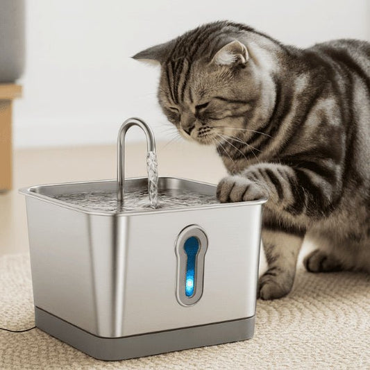 Fontaine à eau chat robinet inox 4 litres grande capacité silencieuse sans fil Oconnect™