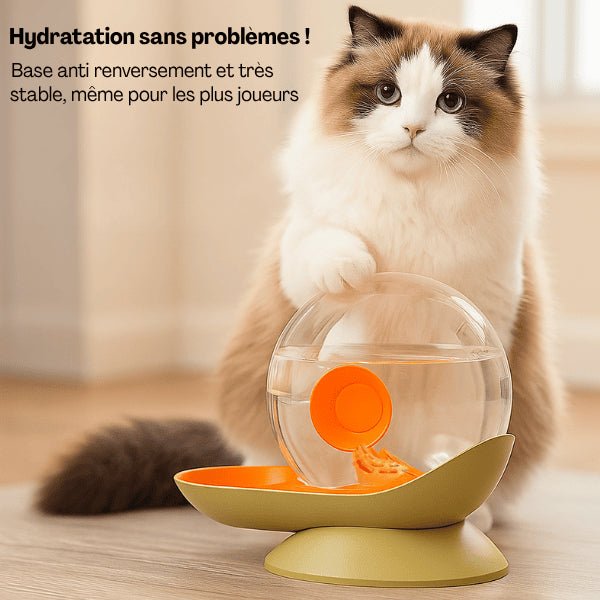 Fontaine à eau chat sans électricité antidérapante base stable anti renversement CosmO™