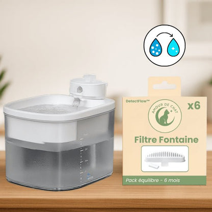 Fontaine a eau chat sans fil automatique ou pack filtre fontaine chat DetectFlow™
