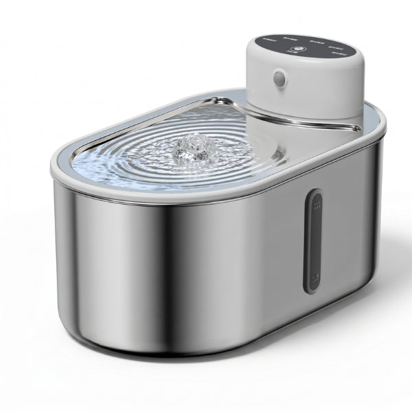 Fontaine à eau chat sans fil inox source centrale filtrée intelligente à capteur idéale absence